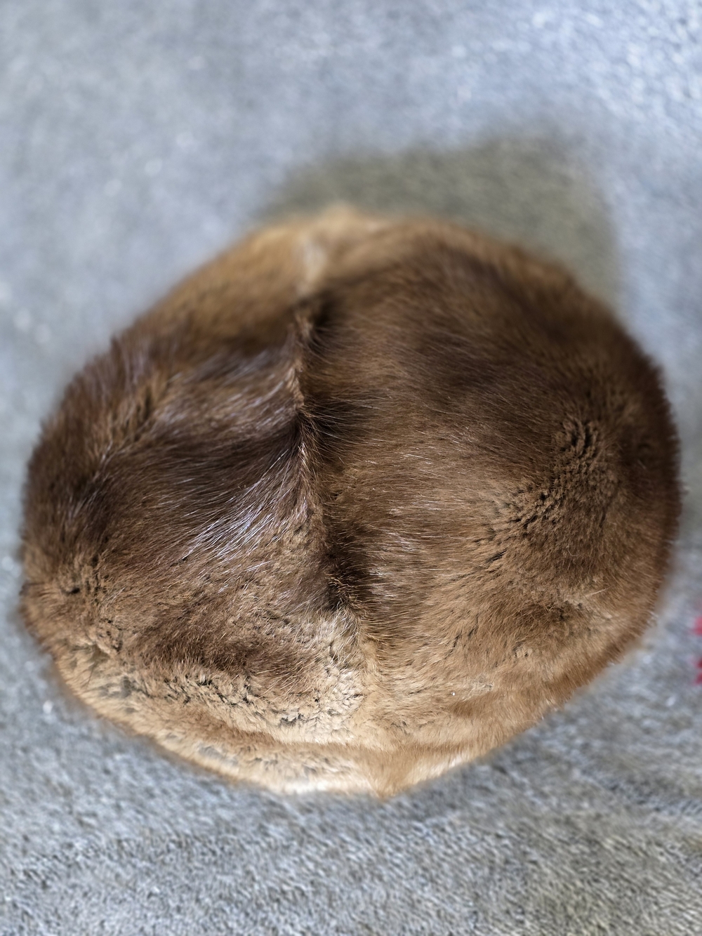 Round Brown Mink Fur Hat